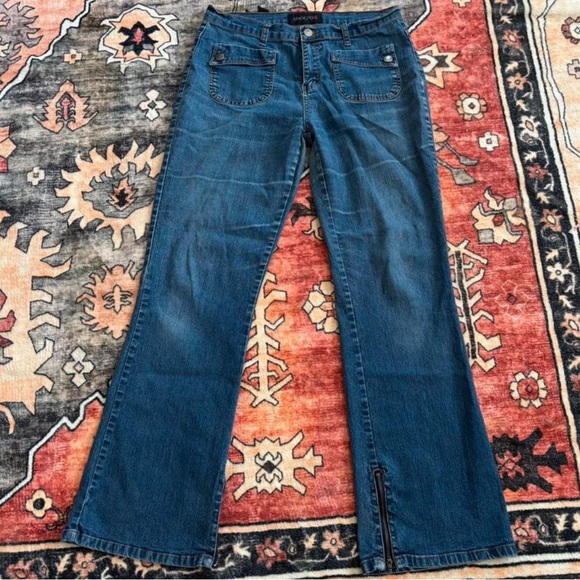 Adolfo Deep Blue Straight Leg Jeans - Picture 1 of 4